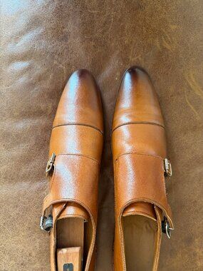 Allen Edmond Double Monk Strap Shoes - 11D - Walnut - Dainite